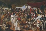 Johann Zoffany Cockfight in Lucknow oil painting